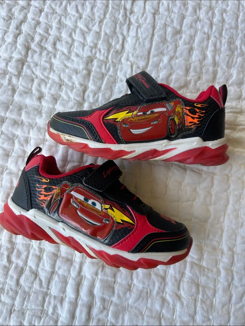Lightning McQueen Boys Black and Red Sneakers